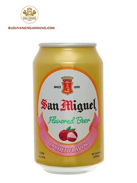 BIA San Miguel vị vải 330ML - THÙNG 24 LON